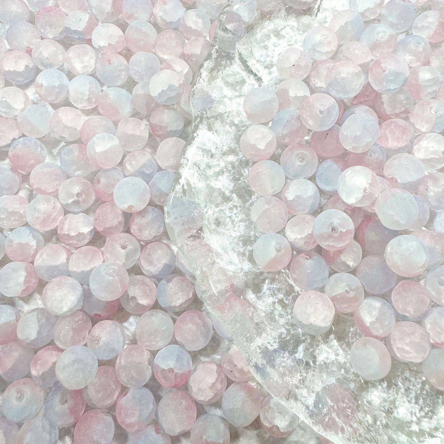 10mm Frosted Glass Beads - 39 Options Available