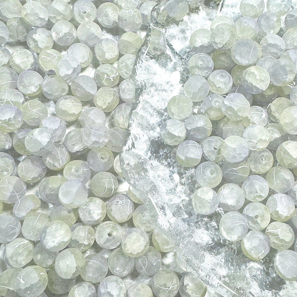 10mm Frosted Glass Beads - 39 Options Available