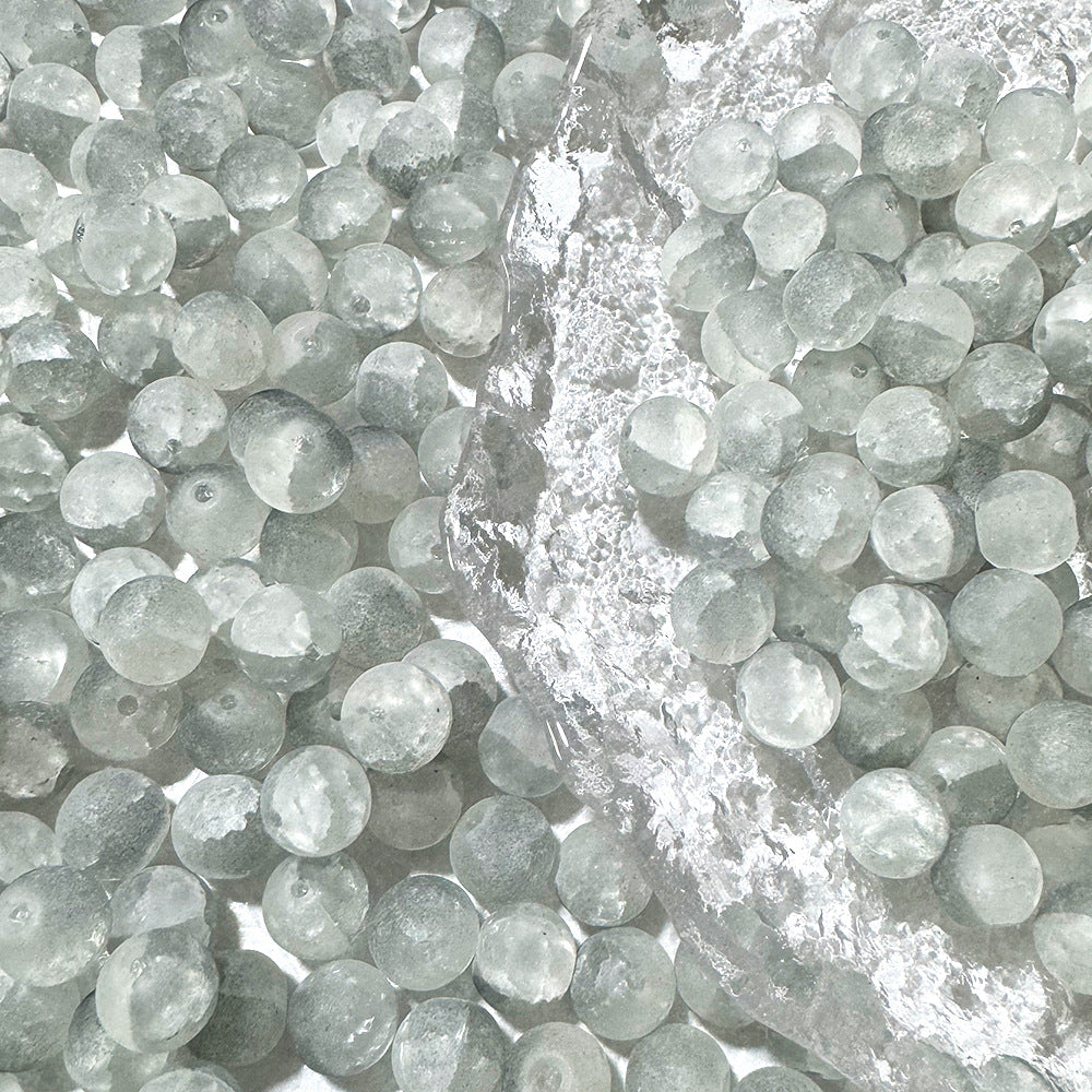 10mm Frosted Glass Beads - 39 Options Available