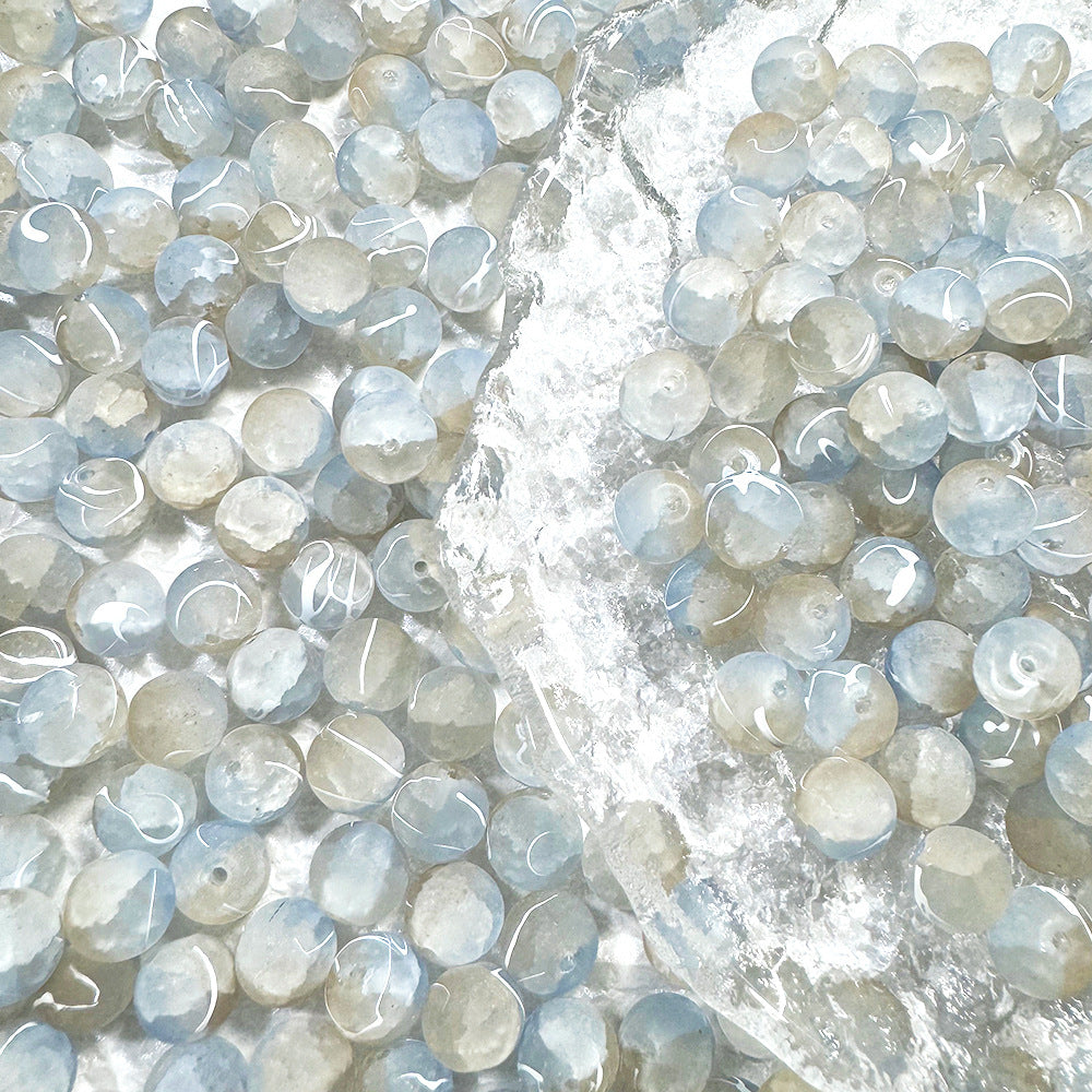 10mm Frosted Glass Beads - 39 Options Available