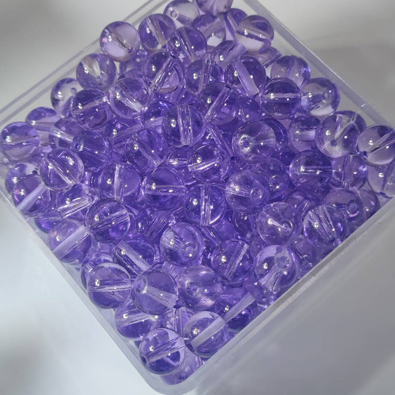 10/12mm Transparent Glass Beads - 17 Options Available