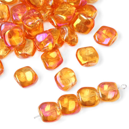 12x11mm Gradient Iridescent Glass Beads - 15 Options Available