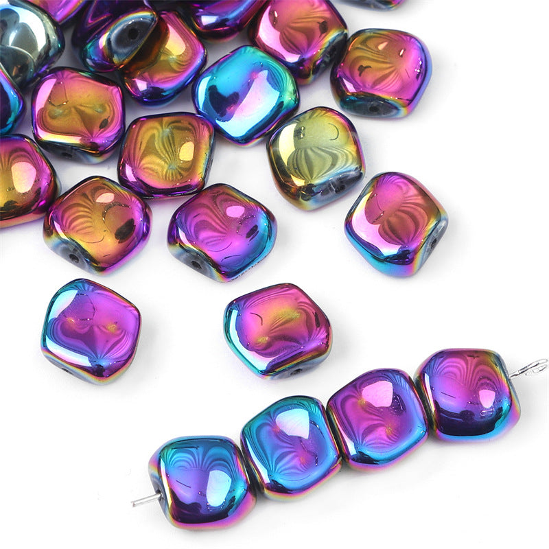 12x11mm Gradient Iridescent Glass Beads - 15 Options Available