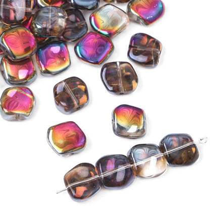 12x11mm Gradient Iridescent Glass Beads - 15 Options Available