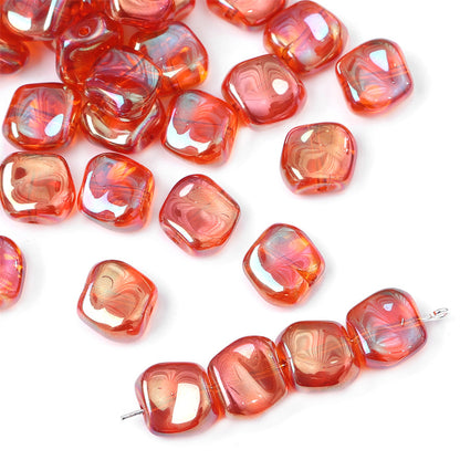 12x11mm Gradient Iridescent Glass Beads - 15 Options Available