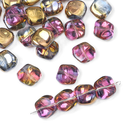 12x11mm Gradient Iridescent Glass Beads - 15 Options Available