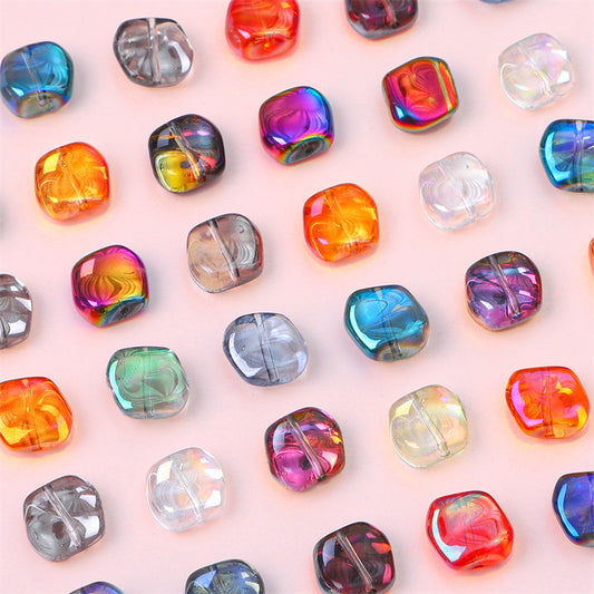 12x11mm Gradient Iridescent Glass Beads - 15 Options Available