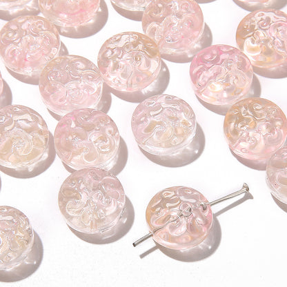 13mm Transparent Glass Patterned Beads - 13 Options Available