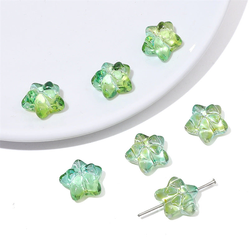 15x14mm Star-Shaped Bow Glass Beads - 7 Options Available