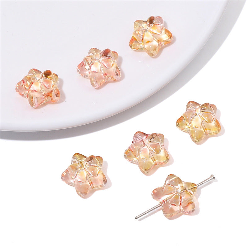 15x14mm Star-Shaped Bow Glass Beads - 7 Options Available