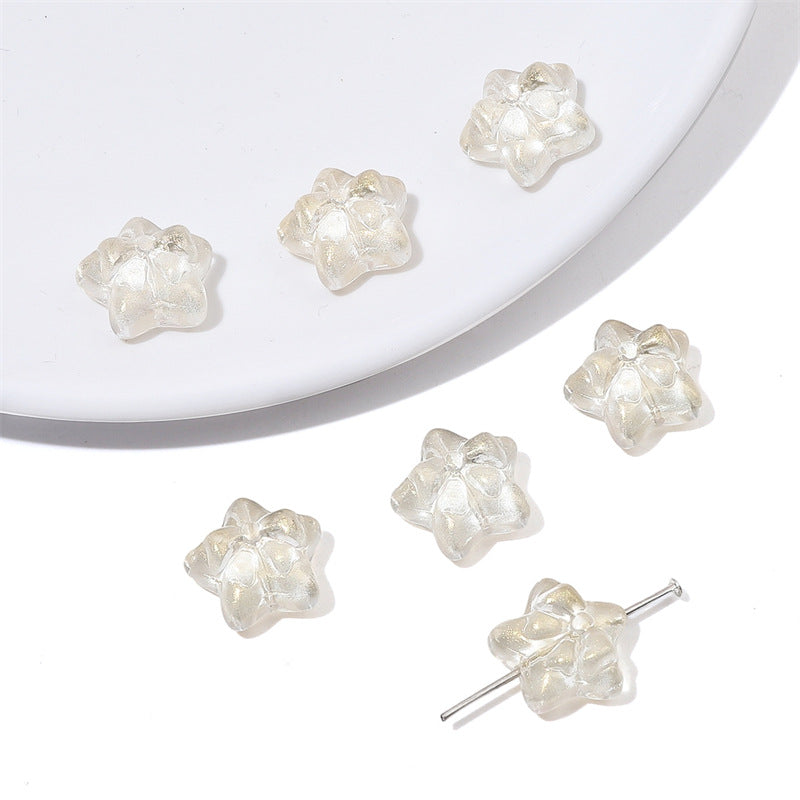 15x14mm Star-Shaped Bow Glass Beads - 7 Options Available