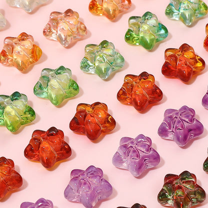 15x14mm Star-Shaped Bow Glass Beads - 7 Options Available