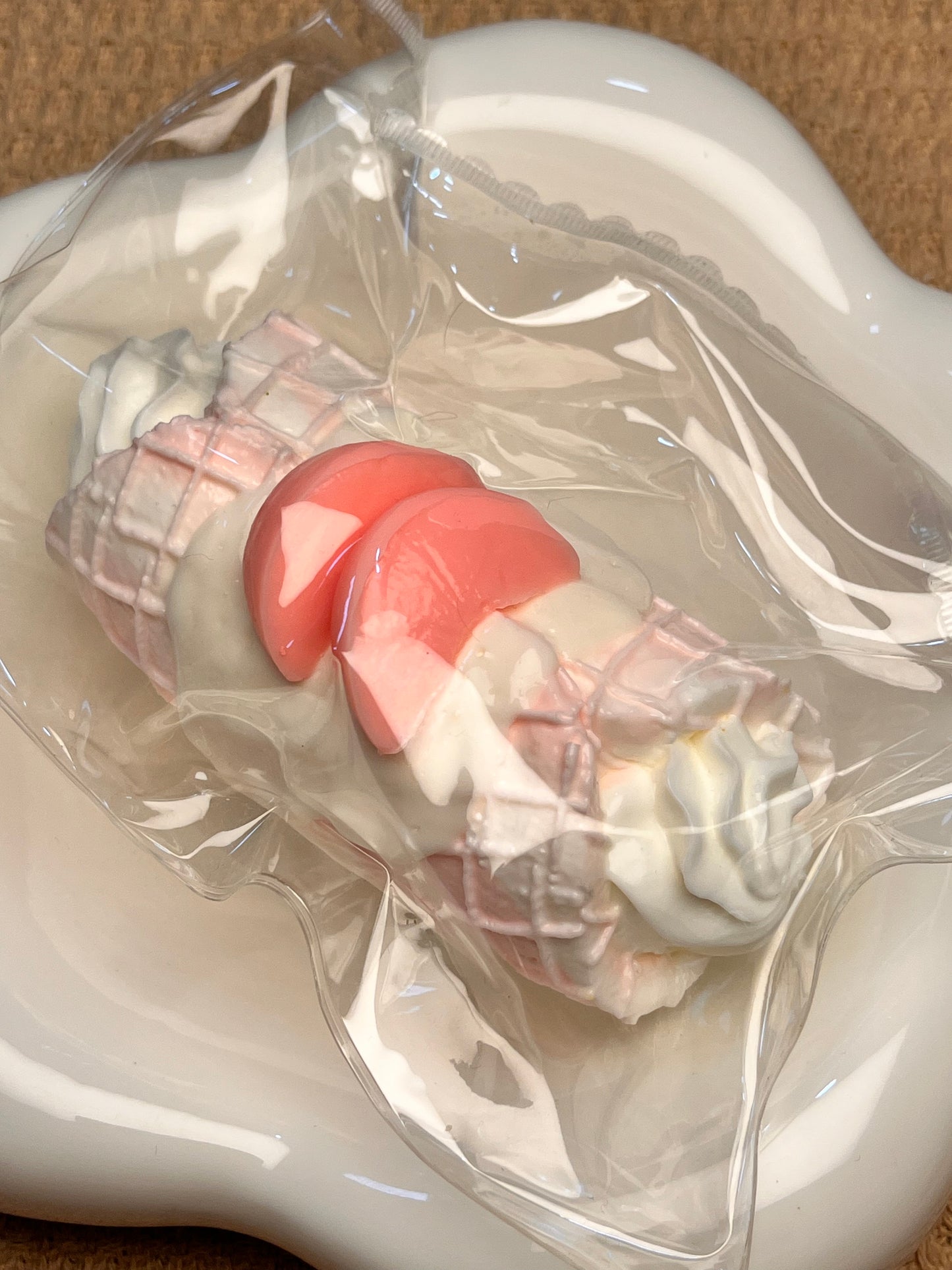 Peach Cream Sandwich Pancake Roll