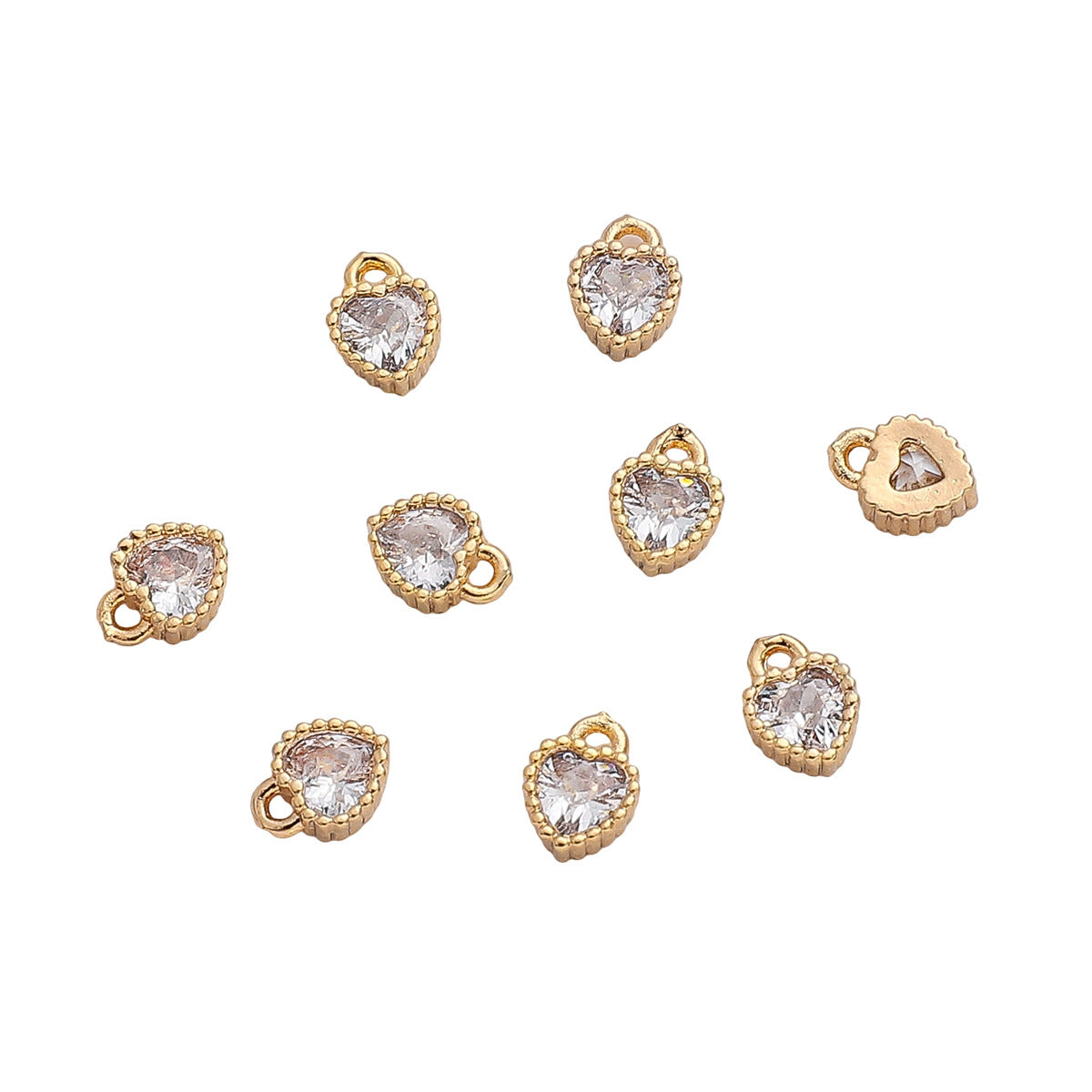 5x7mm Gold Plated 18K Clear Zircon 1mm Hole Diameter (1 pieces/pack)