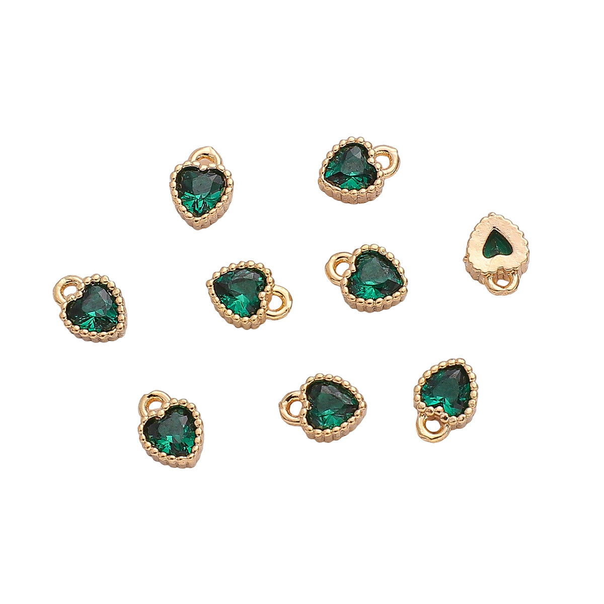 5x7mm Gold Plated 18K Emerald 1mm Hole Diameter (1 pieces/pack)