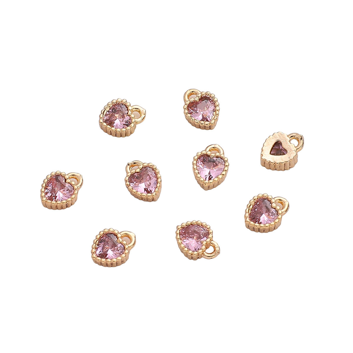 5x7mm Gold Plated 18K Pink Zircon 1mm Hole Diameter (1 pieces/pack)