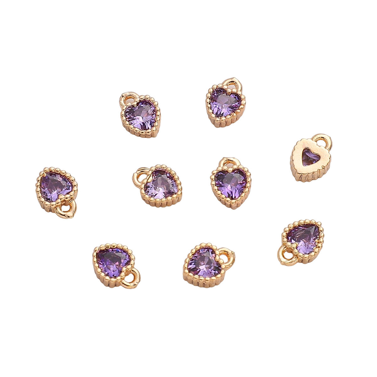 5x7mm Gold Plated 18K Purple Zircon 1mm Hole Diameter (1 pieces/pack)