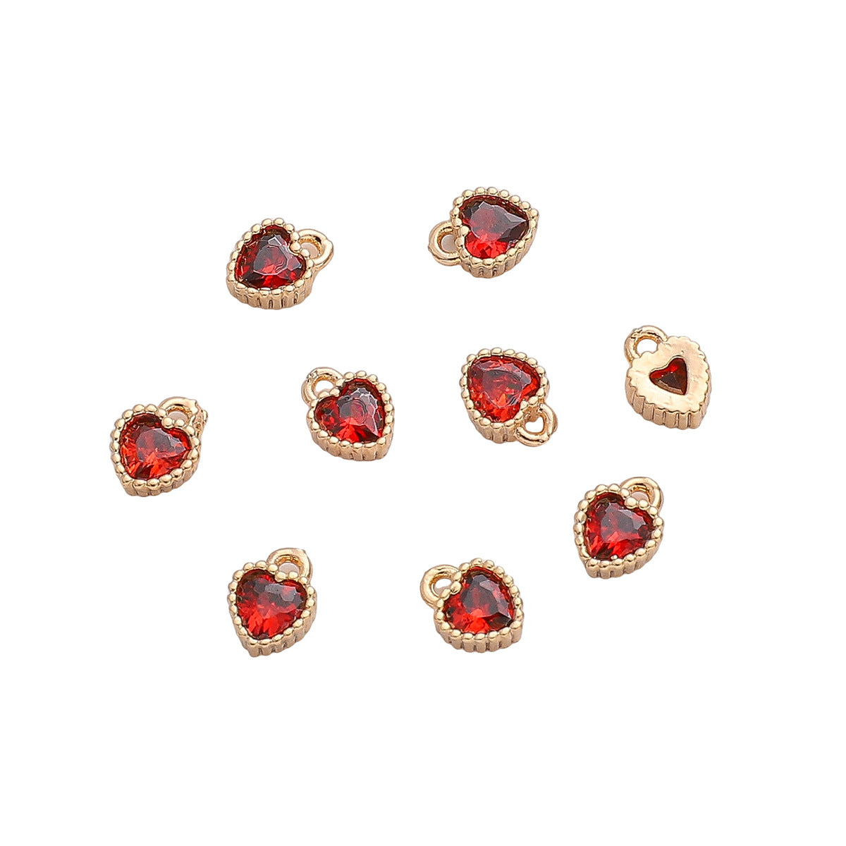 5x7mm Gold Plated 18K Red Zircon 1mm Hole Diameter (1 pieces/pack)