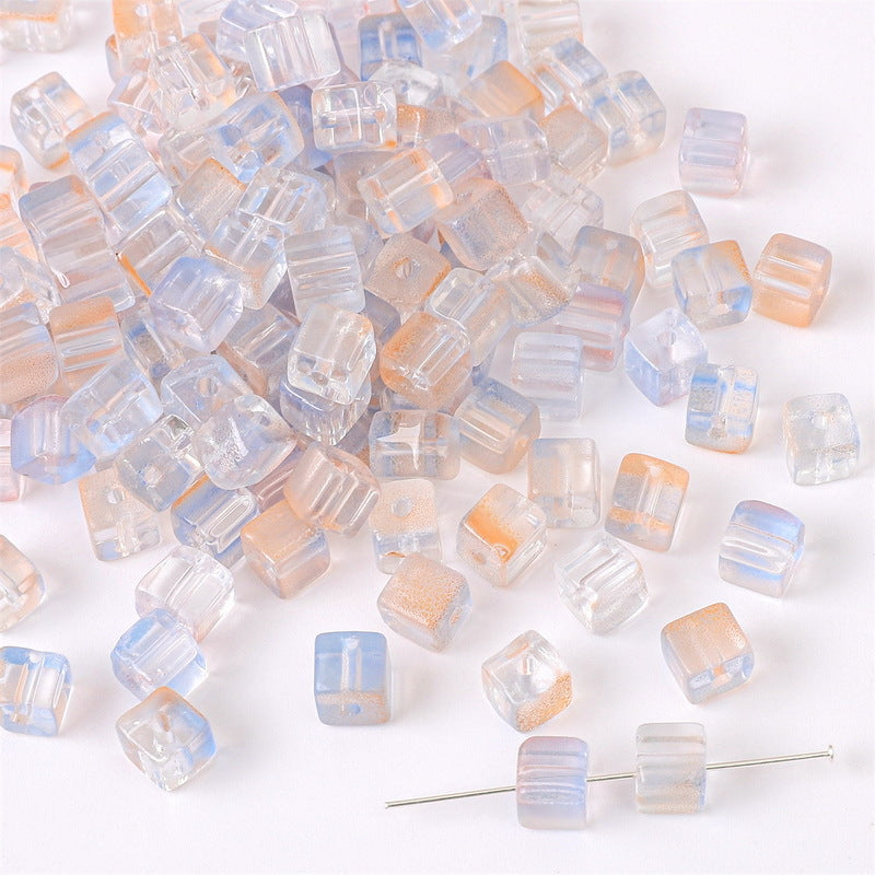 7mm Gradient Iridescent Cube Beads - 16 Options Available