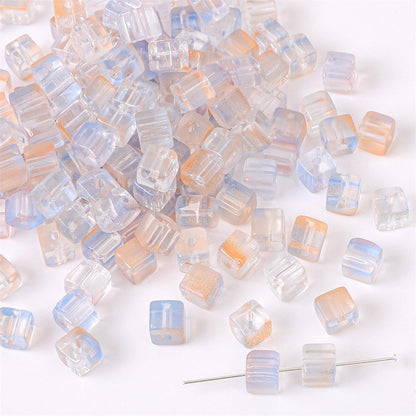 7mm Gradient Iridescent Cube Beads - 16 Options Available