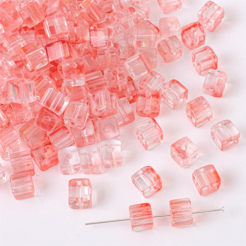 7mm Gradient Iridescent Cube Beads - 16 Options Available