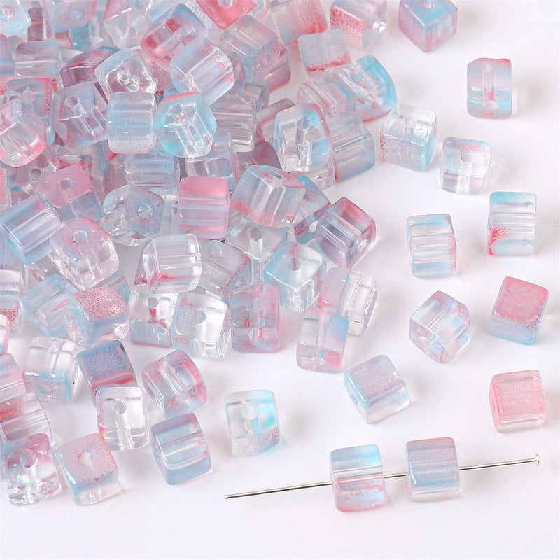 7mm Gradient Iridescent Cube Beads - 16 Options Available