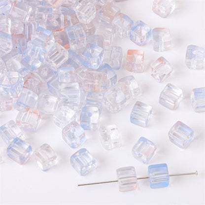 7mm Gradient Iridescent Cube Beads - 16 Options Available