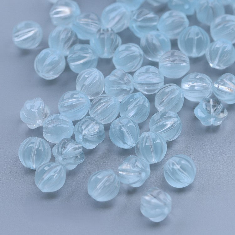 8-10mm Glass Pumpkin Beads - Available in 9 Different Color Options