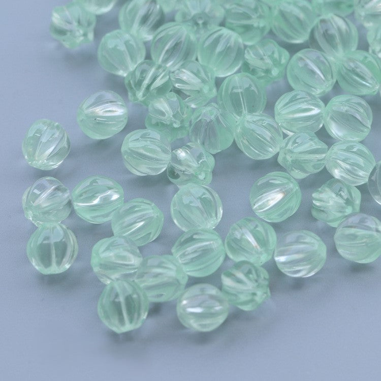 8-10mm Glass Pumpkin Beads - Available in 9 Different Color Options