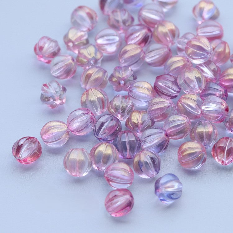 8-10mm Glass Pumpkin Beads - Available in 9 Different Color Options