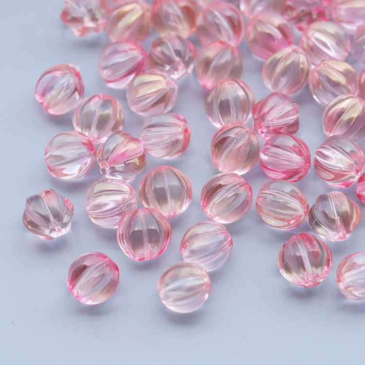 8-10mm Glass Pumpkin Beads - Available in 9 Different Color Options