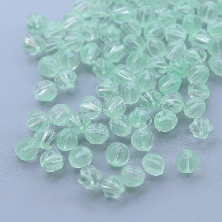 8-10mm Glass Pumpkin Beads - Available in 9 Different Color Options