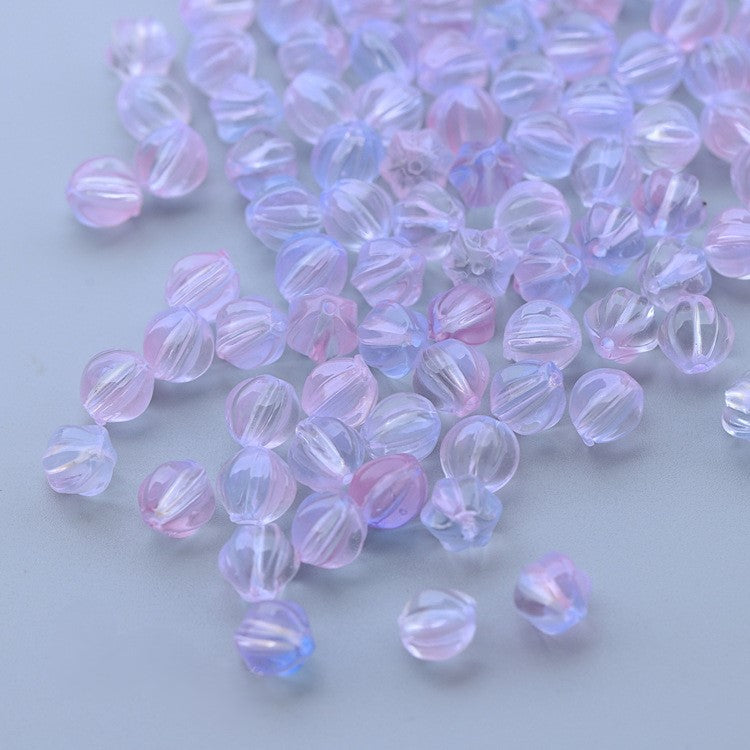 8-10mm Glass Pumpkin Beads - Available in 9 Different Color Options