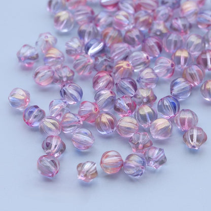 8-10mm Glass Pumpkin Beads - Available in 9 Different Color Options