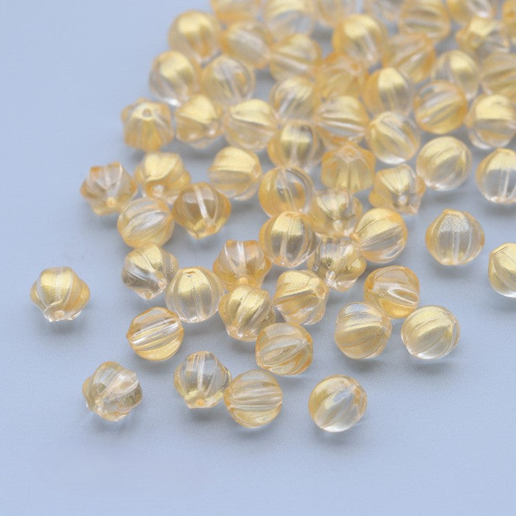 8-10mm Glass Pumpkin Beads - Available in 9 Different Color Options