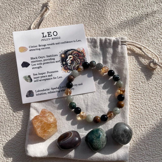 Leo Crystal Bracelet & Stone Set