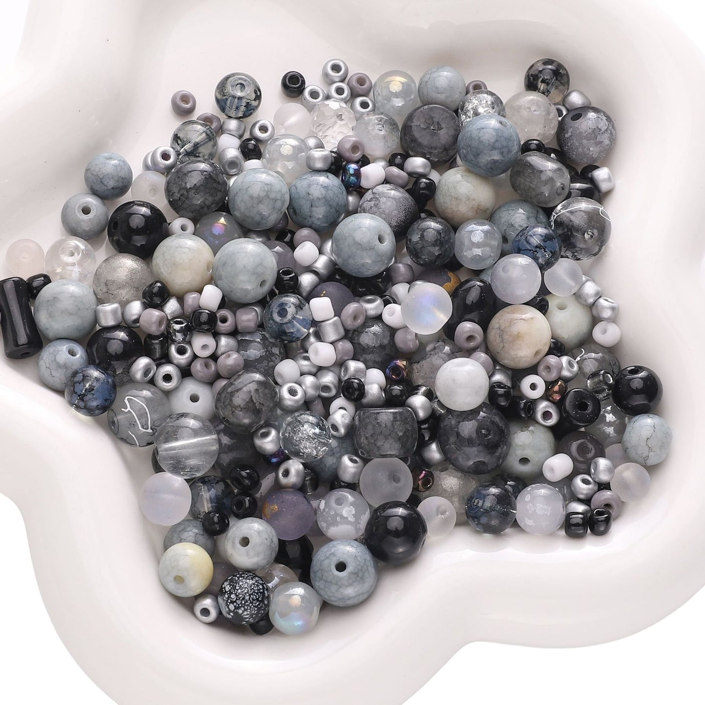 Mixed Style Glass Beads - Available in 9 Different Color Options