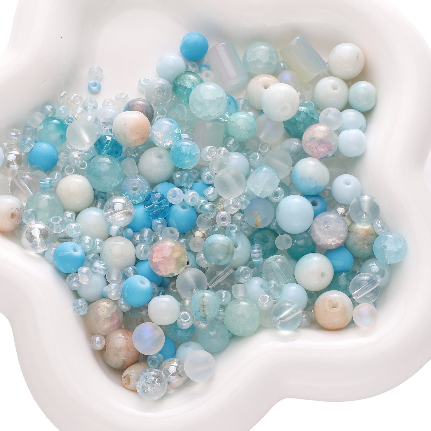 Mixed Style Glass Beads - Available in 9 Different Color Options