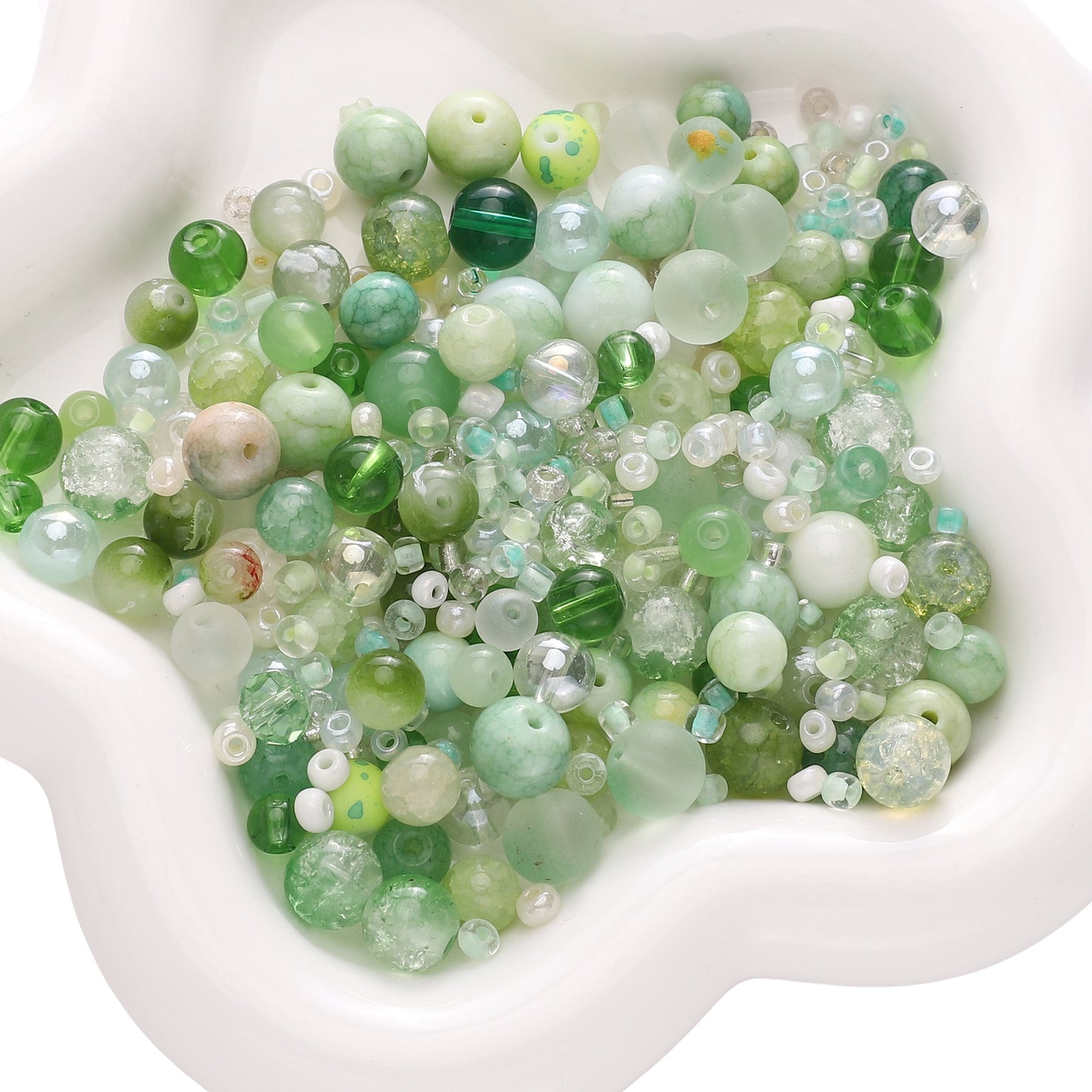 Mixed Style Glass Beads - Available in 9 Different Color Options