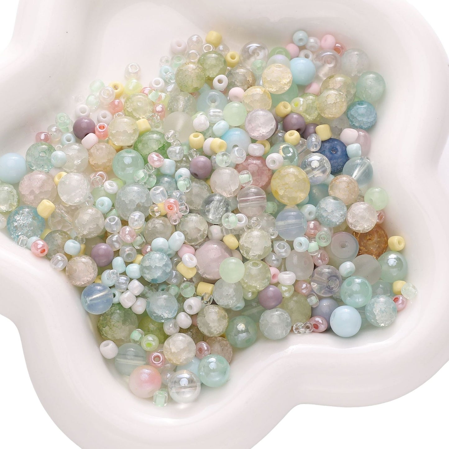 Mixed Style Glass Beads - Available in 9 Different Color Options