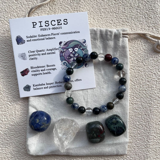 Pisces Crystal Bracelet & Stone Set