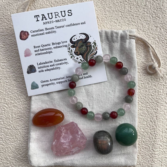 Taurus Crystal Bracelet & Stone Set